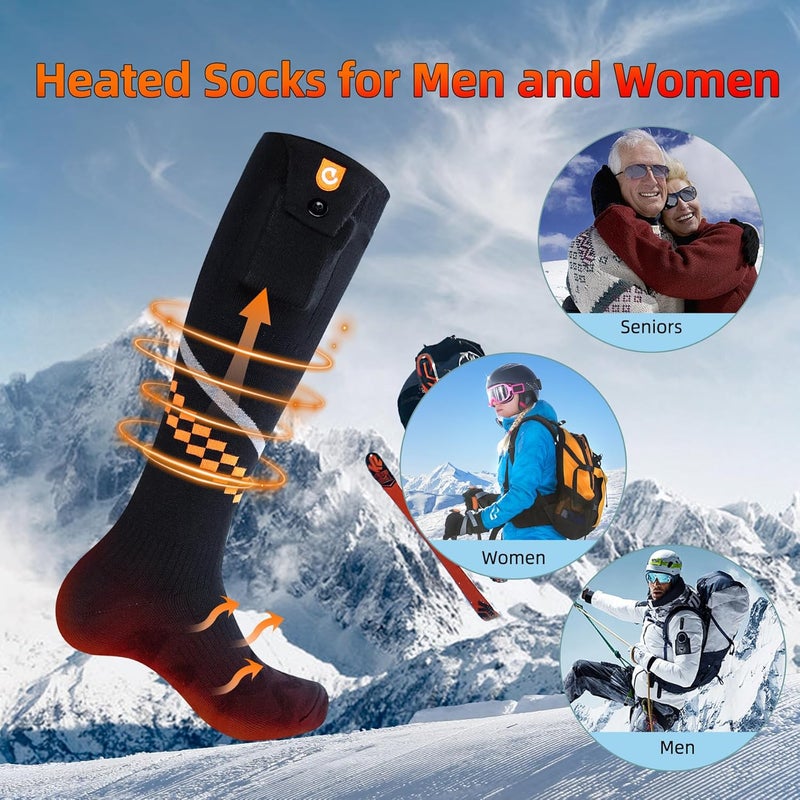 GIOIGOO Rechargeable Heated Socks for Men Women 6000mAh APP Control for Winter Outdoor Working Hiking Skating Camping Hunting - Image 5